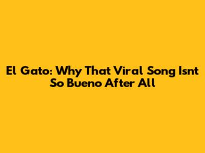 El Gato: Why That Viral Song Isn't So Bueno After All