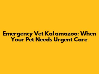 Emergency Vet Kalamazoo: When Your Pet Needs Urgent Care