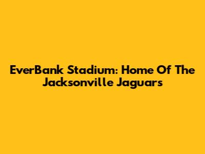EverBank Stadium: Home Of The Jacksonville Jaguars