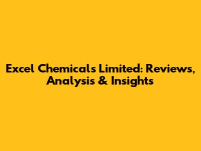 Excel Chemicals Limited: Reviews, Analysis & Insights