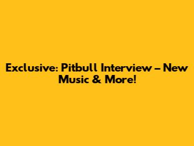 Exclusive: Pitbull Interview – New Music & More!