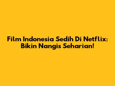 Film Indonesia Sedih Di Netflix: Bikin Nangis Seharian!