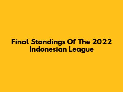 Final Standings Of The 2022 Indonesian League