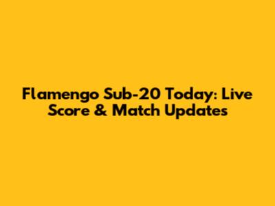 Flamengo Sub-20 Today: Live Score & Match Updates