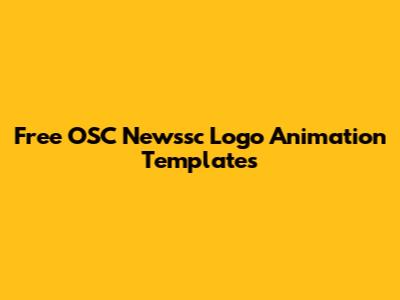 Free OSC Newssc Logo Animation Templates