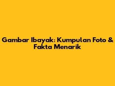 Gambar Ibayak: Kumpulan Foto & Fakta Menarik