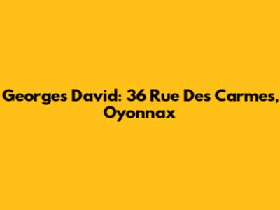 Georges David: 36 Rue Des Carmes, Oyonnax