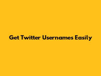 Get Twitter Usernames Easily