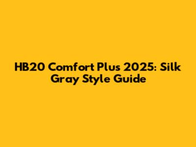 HB20 Comfort Plus 2025: Silk Gray Style Guide