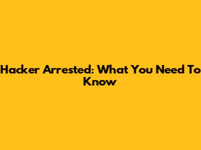 Hacker Arrested: What You Need To Know