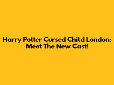 Harry Potter Cursed Child London: Meet The New Cast!