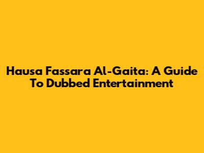Hausa Fassara Al-Gaita: A Guide To Dubbed Entertainment