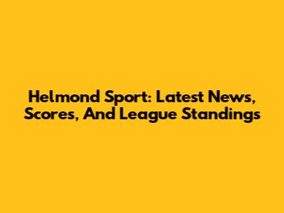 Helmond Sport: Latest News, Scores, And League Standings