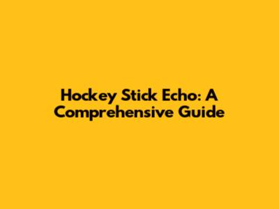 Hockey Stick Echo: A Comprehensive Guide