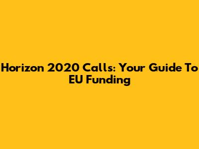 Horizon 2020 Calls: Your Guide To EU Funding