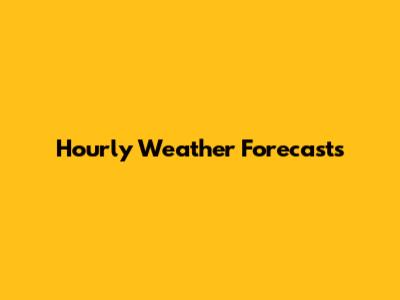 Hourly Weather Forecasts