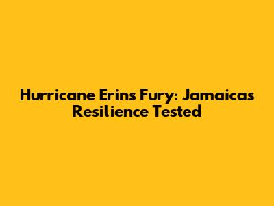 Hurricane Erin's Fury: Jamaica's Resilience Tested
