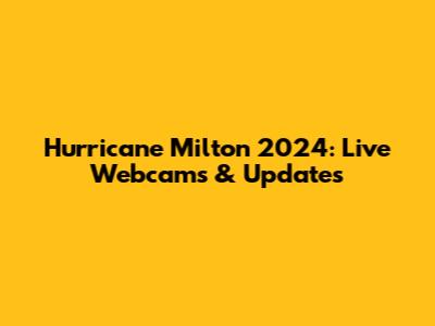 Hurricane Milton 2024: Live Webcams & Updates