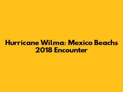 Hurricane Wilma: Mexico Beach's 2018 Encounter