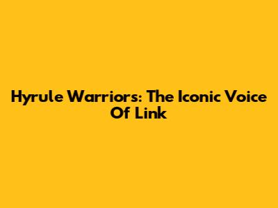 Hyrule Warriors: The Iconic Voice Of Link
