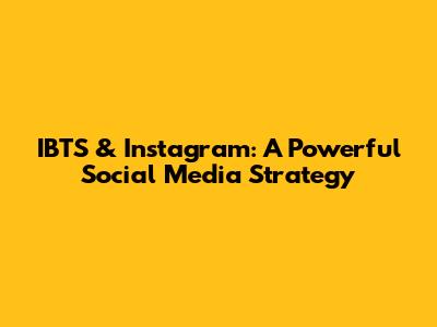 IBTS & Instagram: A Powerful Social Media Strategy