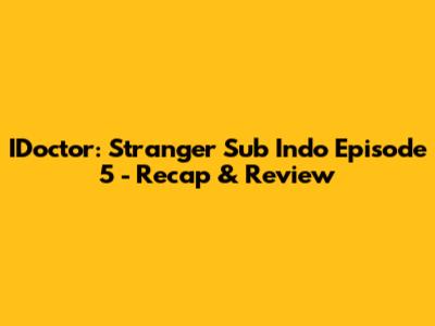 IDoctor: Stranger Sub Indo Episode 5 - Recap & Review