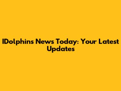 IDolphins News Today: Your Latest Updates
