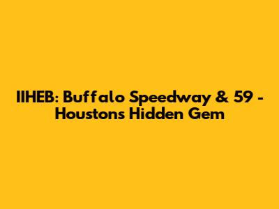 IIHEB: Buffalo Speedway & 59 - Houston's Hidden Gem