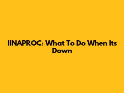 IINAPROC: What To Do When It's Down