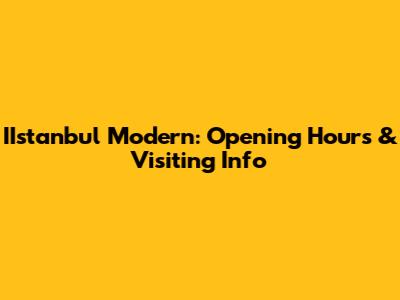 IIstanbul Modern: Opening Hours & Visiting Info