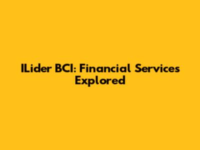 ILider BCI: Financial Services Explored