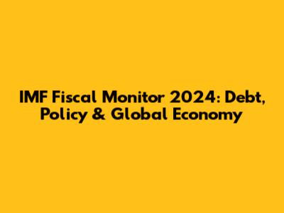 IMF Fiscal Monitor 2024: Debt, Policy & Global Economy