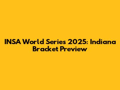 INSA World Series 2025: Indiana Bracket Preview