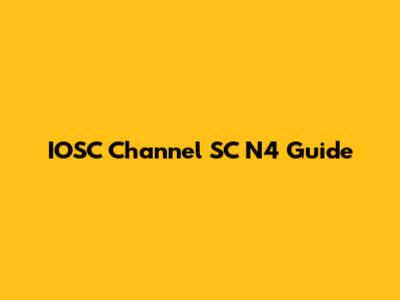 IOSC Channel SC N4 Guide