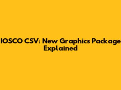IOSCO CSV: New Graphics Package Explained