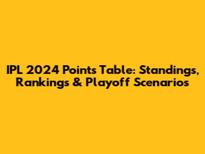 IPL 2024 Points Table: Standings, Rankings & Playoff Scenarios