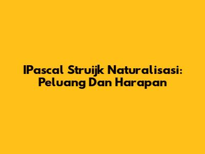 IPascal Struijk Naturalisasi: Peluang Dan Harapan