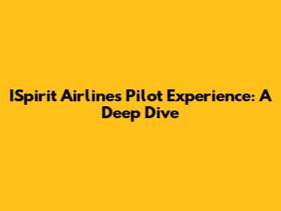 ISpirit Airlines Pilot Experience: A Deep Dive