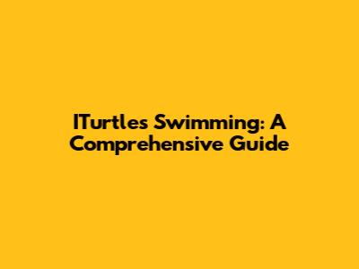 ITurtles Swimming: A Comprehensive Guide