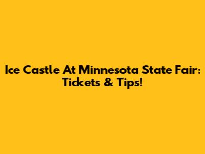 Ice Castle At Minnesota State Fair: Tickets & Tips!