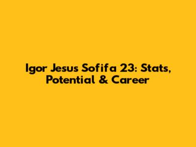 Igor Jesus Sofifa 23: Stats, Potential & Career