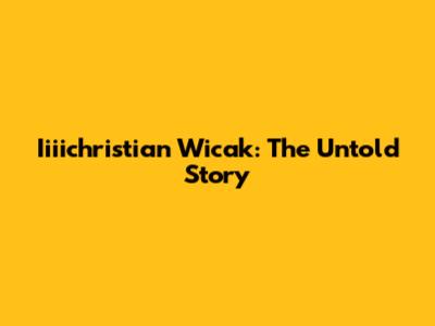 Iiiichristian Wicak: The Untold Story