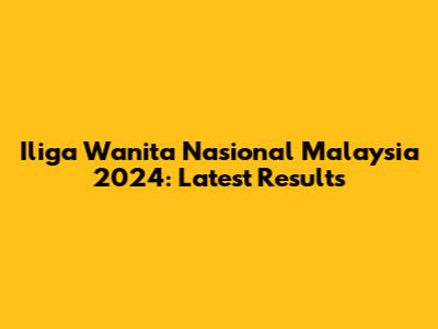 Iliga Wanita Nasional Malaysia 2024: Latest Results
