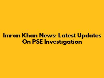 Imran Khan News: Latest Updates On PSE Investigation