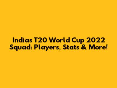 India's T20 World Cup 2022 Squad: Players, Stats & More!