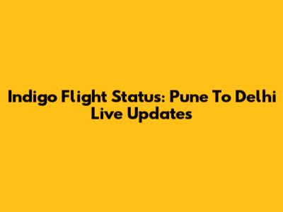 Indigo Flight Status: Pune To Delhi Live Updates