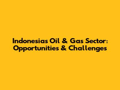 Indonesia's Oil & Gas Sector: Opportunities & Challenges