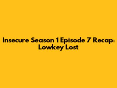 Insecure Season 1 Episode 7 Recap: "Lowkey Lost"