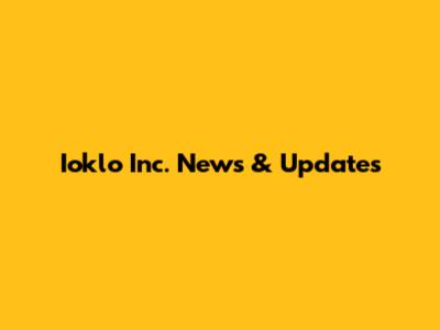Ioklo Inc. News & Updates