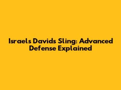 Israel's David's Sling: Advanced Defense Explained